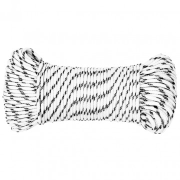 Frânghie împletită pentru barcă, alb, 5 mm x 50 m, poliester - Img 2