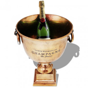 Frapieră pentru șampanie, model cupă trofeu, maro - Img 2