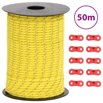 Funie pentru cort cu benzi reflectorizante și chei, 50 m, 3 mm - Img 1