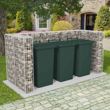 Gabion triplu îngrădire pubelă, oțel, 250 x 100 x 120 cm - Img 1