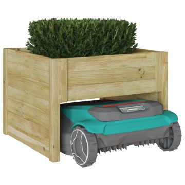 Garaj pentru mașina de tuns iarba robotică cu planter din lemn impregnat de pin - Img 3