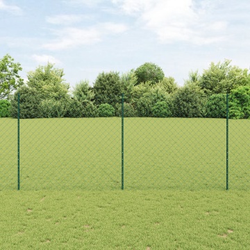 Gard cu Lant cu 10 U Posturi Verde 1.4x10 m Oțel - Img 1
