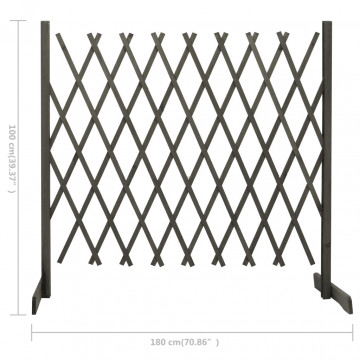 Gard cu zăbrele de grădină, gri, 180x100 cm, lemn de brad - Img 6