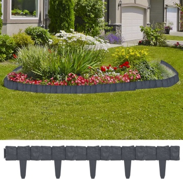 Gard de gazon, 41 buc., 10 m, plastic, aspect piatră - Img 1