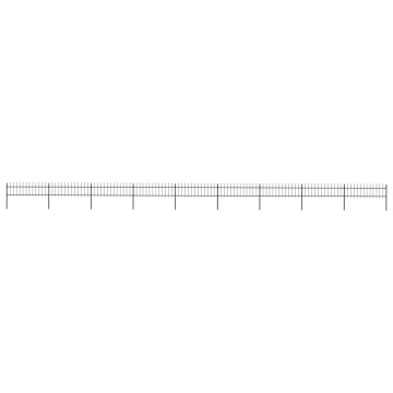Gard de grădină cu vârf suliță, negru, 15,3 m, oțel - Img 1