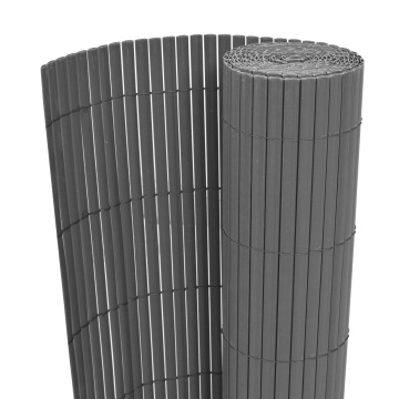 Gard de grădină PVC dublu față 150x300 cm gri - Img 2