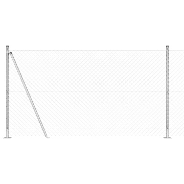 Gard de link în lanț cu 7 stâlpi flanșați 1.2x10 m din oțel galvanizat - Img 2