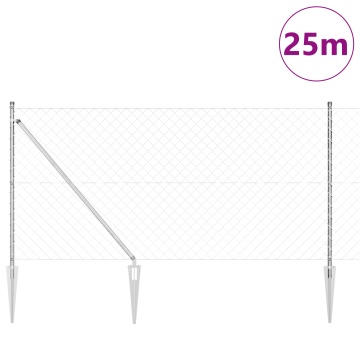 Gard de plasă Set de 2 Oțel galvanizat 25 x 1 m Extensibil - Img 3