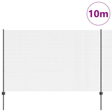 Gard din Plasă Sudată cu 10 U Posturi Gri 1.6x10 m Oțel - Img 3