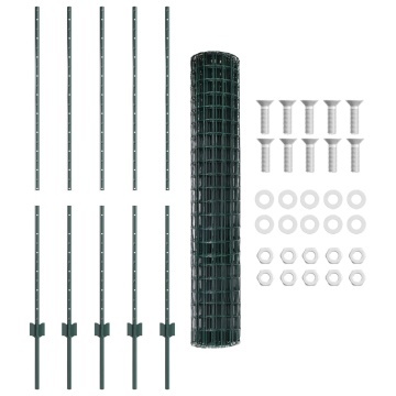 Gard Euro cu 5 U Posturi Verde 1.4x10 m Oțel - Img 2
