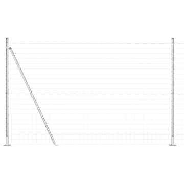 Gard Euro cu 7 stâlpi flanșați 1,4x10 m Oțel galvanizat - Img 2