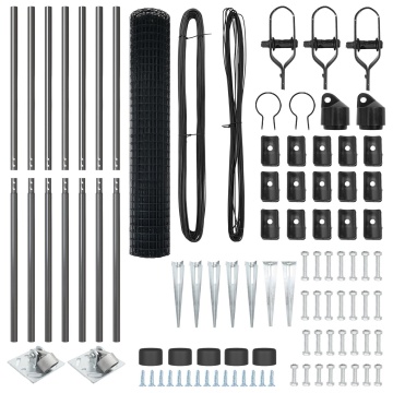 Gard Euro cu 7 țevi spike 1.6x10 m Oțel galvanizat Gri - Img 4