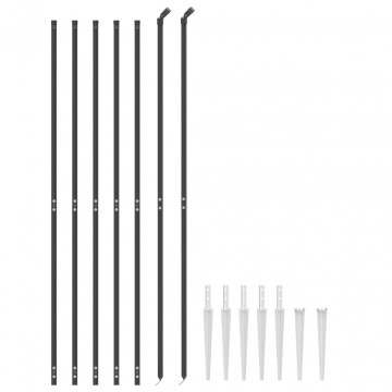 Gard plasă de sârmă cu țăruși de fixare, antracit, 1,6x10 m - Img 3