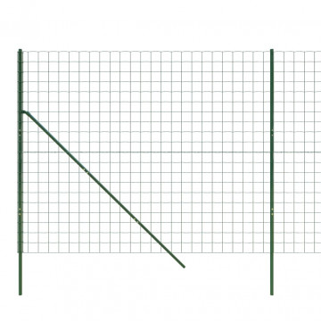 Gard plasă de sârmă, verde, 2x25 m, oțel galvanizat - Img 4