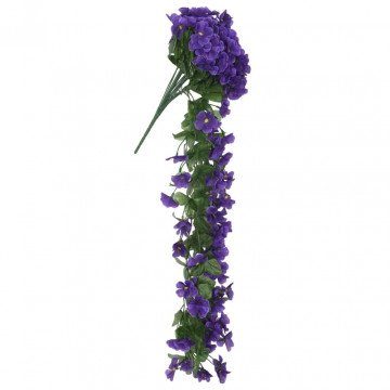 Ghirlande de flori artificiale, 3 buc., violet închis, 85 cm - Img 3