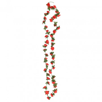 Ghirlande de flori artificiale, 6 buc., roșu, 240 cm - Img 3