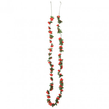 Ghirlande de flori artificiale, 6 buc. roșu de primăvară 250 cm - Img 2