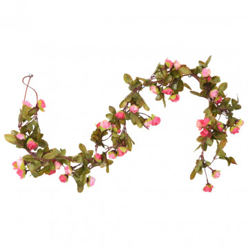 Ghirlande de flori artificiale, 6 buc., roze, 215 cm - Img 3