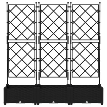 Ghiveci cu trellis 3 pcs Negru 120x40x125.5 cm - Img 4
