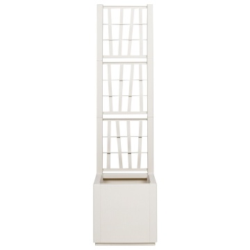 Ghiveci de grădină cu treliss Alb 36x36x140 cm PP - Img 4