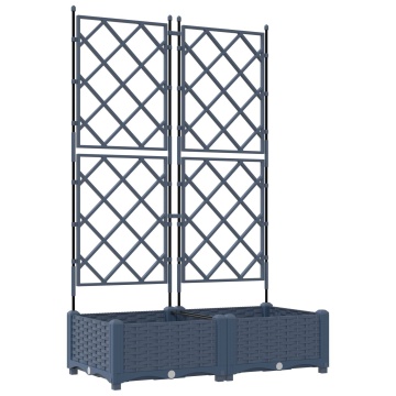 Ghiveci Grădină cu Trellis 2 pcs Gri 80x40x125.5 cm - Img 2