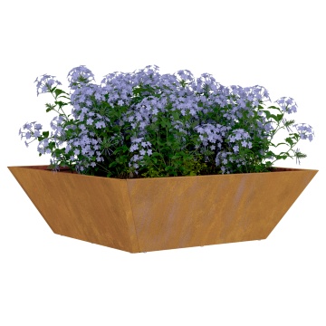 Ghiveci Metalic Oțel erodat 50 x 50 x 15 cm Inserții Decorative - Img 3
