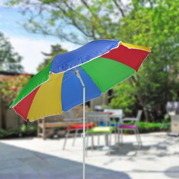 HI Umbrelă de soare de plajă, multicolor, 150 cm - Img 2