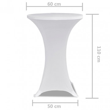 Husă de masă cu picior Ø60 cm, 2 buc., alb, elastic - Img 5