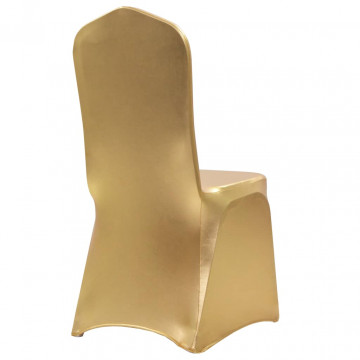 Huse elastice pentru scaun, 6 buc., auriu - Img 2