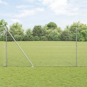 Împrejmuire cu Sârmă Sudată cu 7 Stâlpi cu țăruș 1.6x10 m Oțel Galvanizat - Img 1