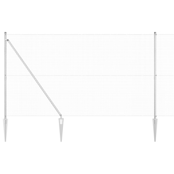 Împrejmuire cu Sârmă Sudată cu 7 Stâlpi cu țăruș 1.6x10 m Oțel Galvanizat - Img 2