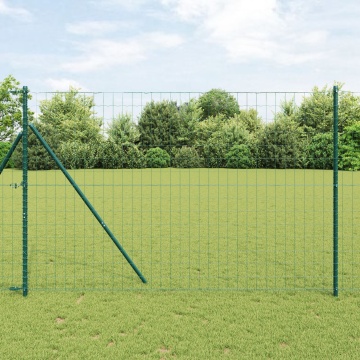 Împrejmuirea Euro cu 7 stâlpi 1.5x10 m din oțel galvanizat verde - Img 1