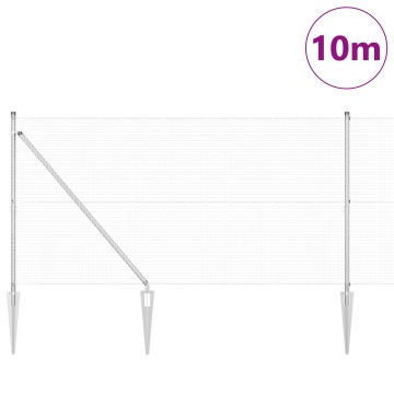 Îngrădire din Sârmă Zidită cu 7 Stâlpi de Ureche 1.4x10 m Oțel Galvanizat - Img 3