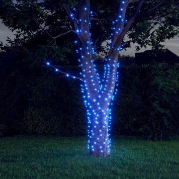 Instalație de lumini solare, 2 buc.x200 LED albastru int/ext - Img 1