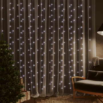 Instalație lumini tip perdea 3x3 m 300 LED alb rece 8 funcții - Img 1