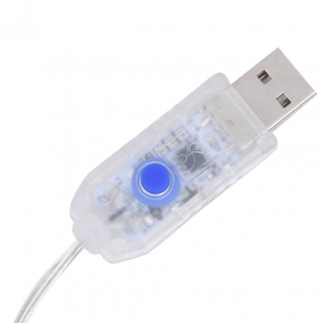 Instalație lumini tip perdea 3x3m 300 LED albastru 8 funcții - Img 6