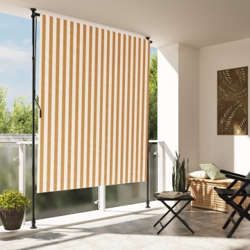 Jaluzea rulou de exterior portocaliu/alb 150x270 cm textil/oțel - Img 1