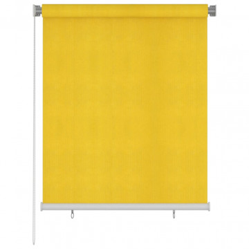 Jaluzea tip rulou de exterior, galben, 120x140 cm, HDPE - Img 1