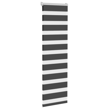 Jaluzea tip zebra neagră lățime țesătură 40,9 cm poliester - Img 3