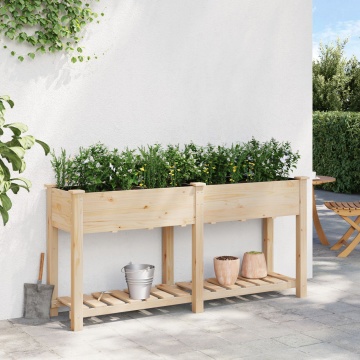 Jardinian cu Raft 161x43x76 cm Lemn Masiv de Pini - Img 4