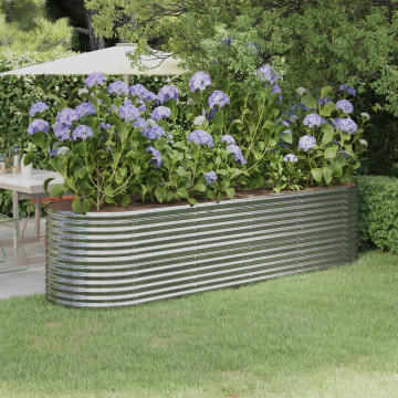 Jardinieră argintiu 296x80x68 cm oțel vopsit electrostatic - Img 1
