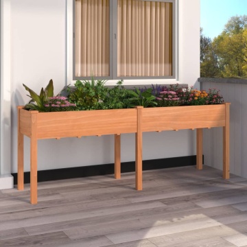 Jardinieră cu căptușeală, maro, 203x53x76 cm, lemn masiv brad - Img 1