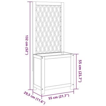 Jardinieră cu spalier, 55x29,5x132 cm, lemn masiv acacia - Img 7