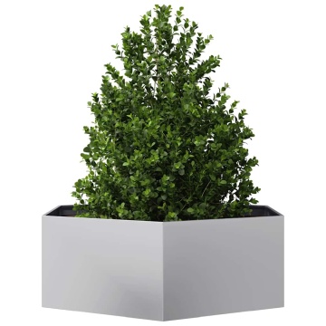 Jardinieră de grădină 138x120x45 cm oțel galvanizat hexagonal - Img 3