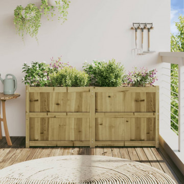 Jardinieră de grădină, 150x50x70 cm, lemn de pin impregnat - Img 3