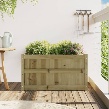 Jardinieră de grădină, 90x50x50 cm, lemn de pin impregnat - Img 3