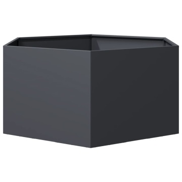 Jardinieră de grădină antracit 104x90x45 cm oțel hexagonal - Img 4