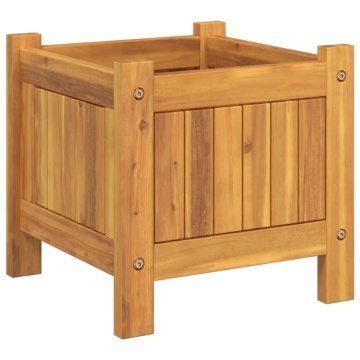 Jardinieră de grădină cu căptușeală, 31x31x30 cm, lemn acacia - Img 4