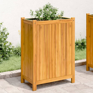 Jardinieră de grădină cu căptușeală, 54x31x75 cm, lemn acacia - Img 1