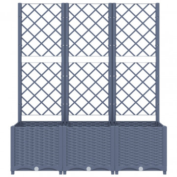 Jardinieră de grădină cu spalier,gri închis, 120x40x136 cm, PP - Img 4